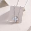 S Silver Moissanite Lucky Clover Pendant Necklace Necklace