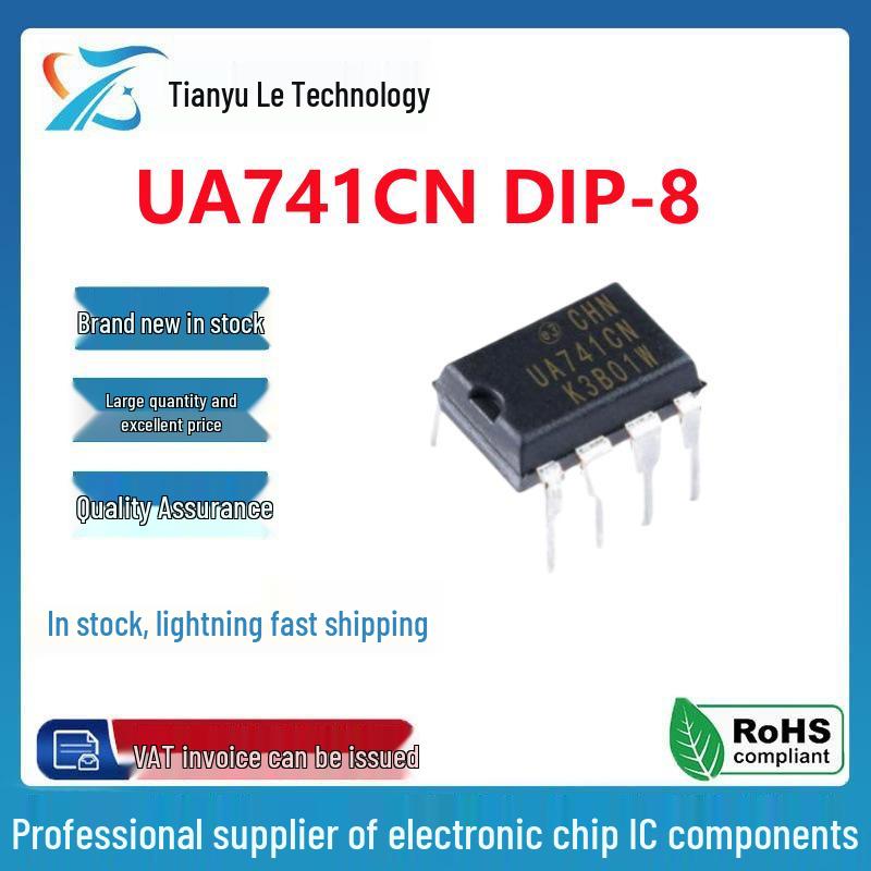 New UA741CN DIP-8 Amplifier IC: Electronic Components 741 Chip