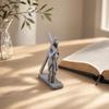 3D Printed Religious Cross Man Ornaments, Compact Imitation Stone Man Carrying Cross Figurine, Decorative Christian Statue for Home Desk And Bedside
