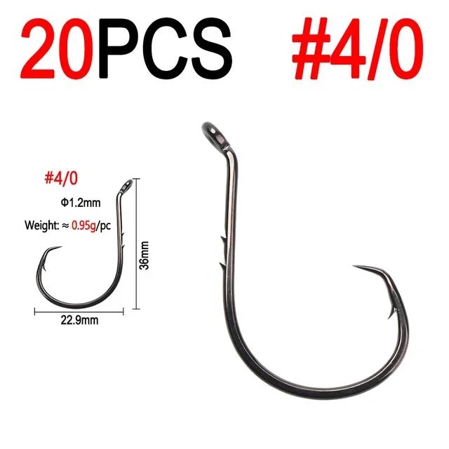Bimoo 20pcs High Carbon Steel Octopus Baitholder Circle Hooks Barbed Baitholder Fishing Jig Hooks Pike Bass Catfish Sea Fishing Tackle