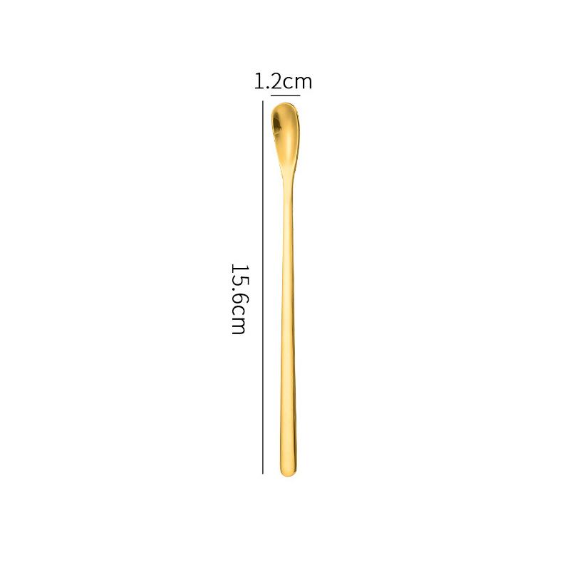 1Pc Stainless Steel Long Handle Stirring Spoon Coffee Tea Spoons Dessert Spoon Stirring Rod Tiny Spoon Kitchen Accessories