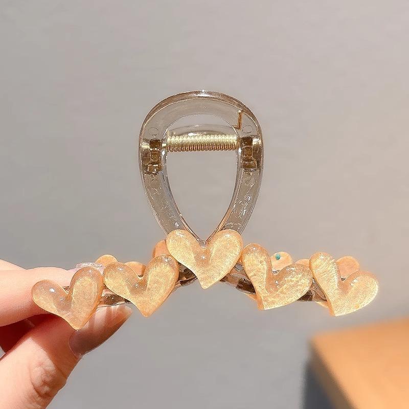 

Элегантный зажим для волос в форме сердца из желе, акриловый нескользящий, крепкий, в форме акулы, захват для волос для женщин и девочек, летний головной убор, аксессуары 8cm оранжевый