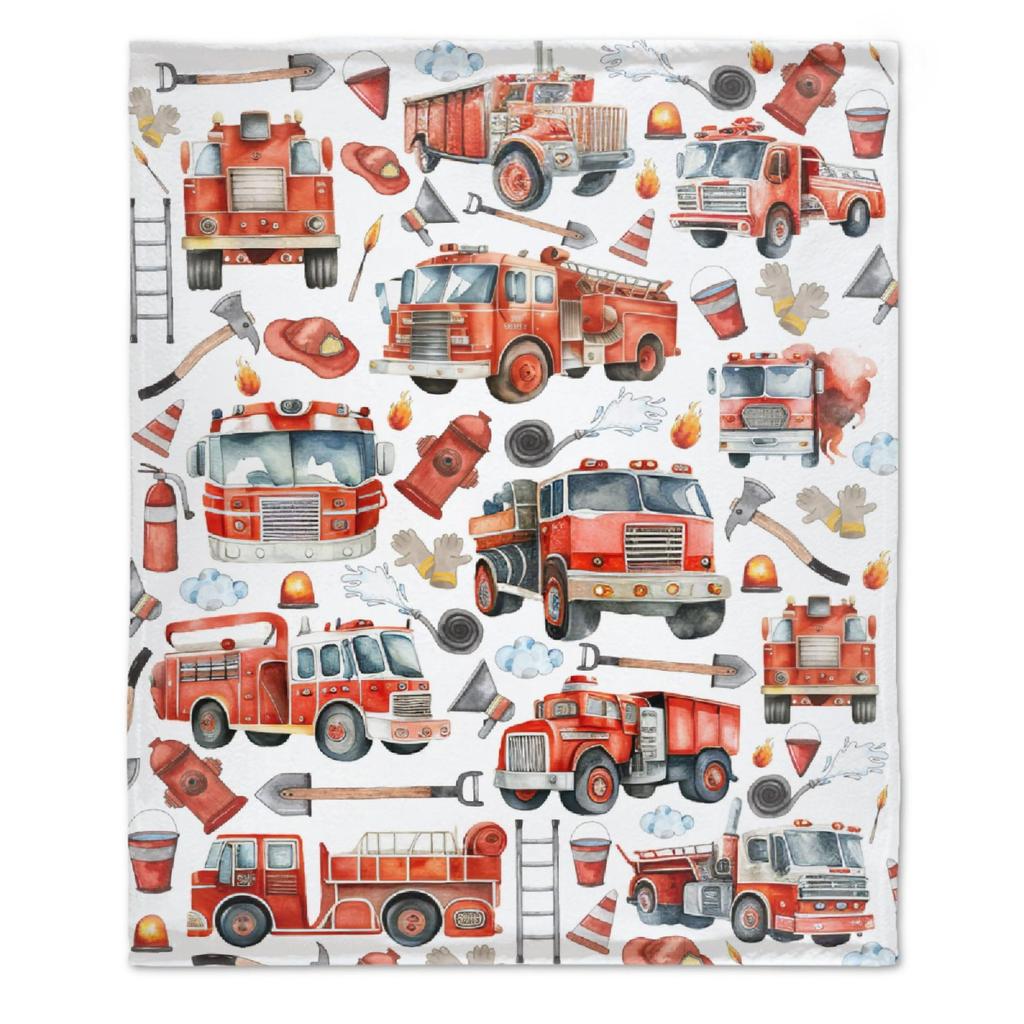 Firefighter Theme Printed Blanket for Sofa Bed Travel Camping Living Room Office Conditioning Blanket for All Seasons Gifts