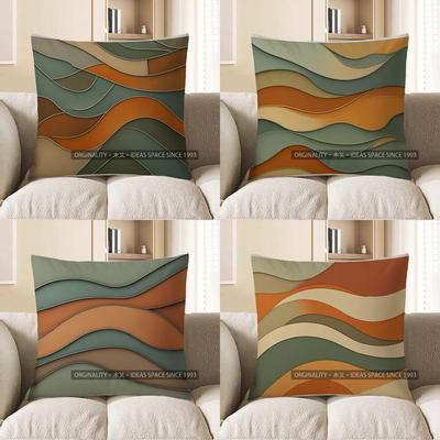 Home Decor Modern Wave Pattern Digital Printed Pillow Cover Pattern Cushion Cover Suitable for Sofa Bedroom Car Pillow Cover