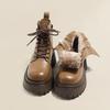 Damen Winterstiefel mit dicker Sohle, leicht, warm, kalt gefüttert, Schneestiefel, rutschfest, abriebfest, lässige Sneakers, Martin Baumwollstiefel