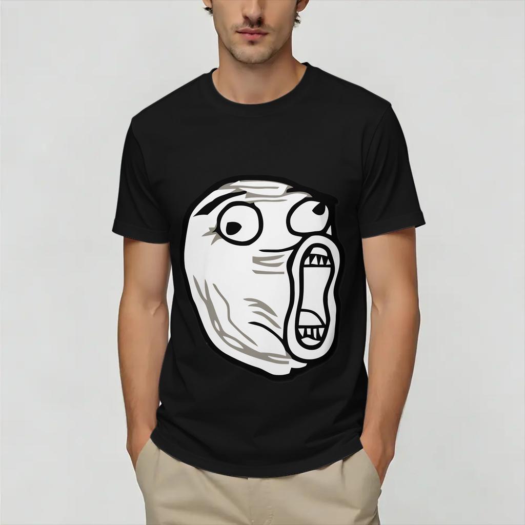 Rage Comic Trollfac Unisexs T Shirts Funny Tee Shirt Short Sleeve Round Collar TShirts Cotton Printed Clothing