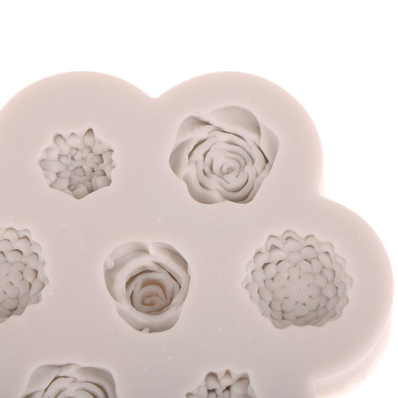 7 In 1 Flower Rose Peony Silicone Mold Diy Flower Aroma Candle Plaster Gypsum Ornaments Handmade Soap Mould