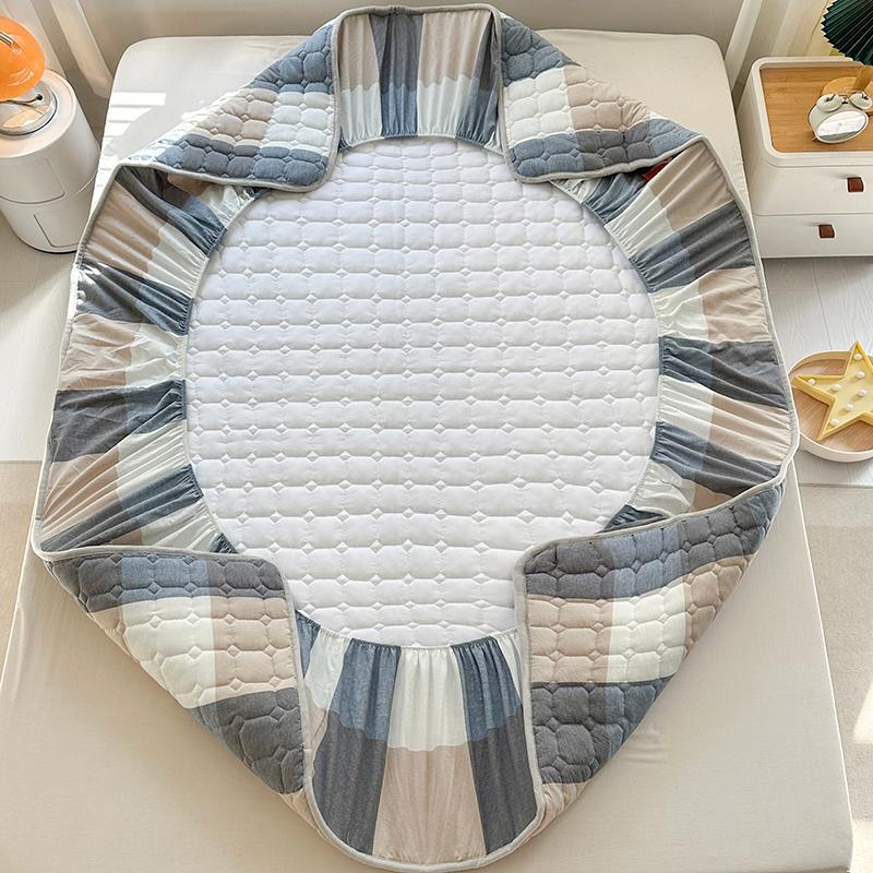 Sleeping Grid Skin Friendly Pure Cotton Thick Bed Sheet