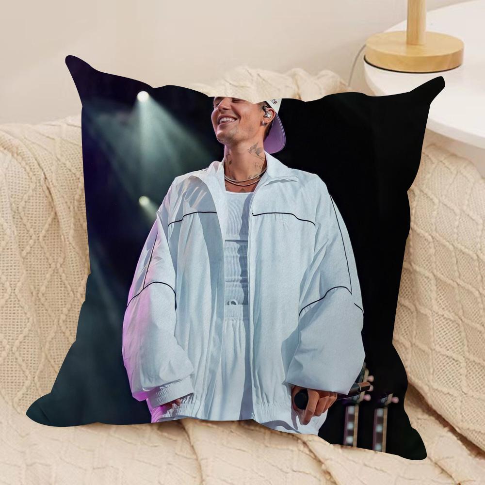 JJustin B Bieber Cushion Cover Soft Plush Throw Pillow Cover DoubleSided Decorative Cushion Case Sofa Bedroom Home Decor