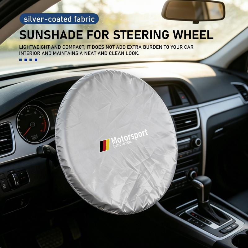 Car Steering Wheel Sun Shade Cover Silver Coated Cloth Heat Protection For BMW Performance 1 3 5 7 Series M E93 F20 iX1 iX2 iX3