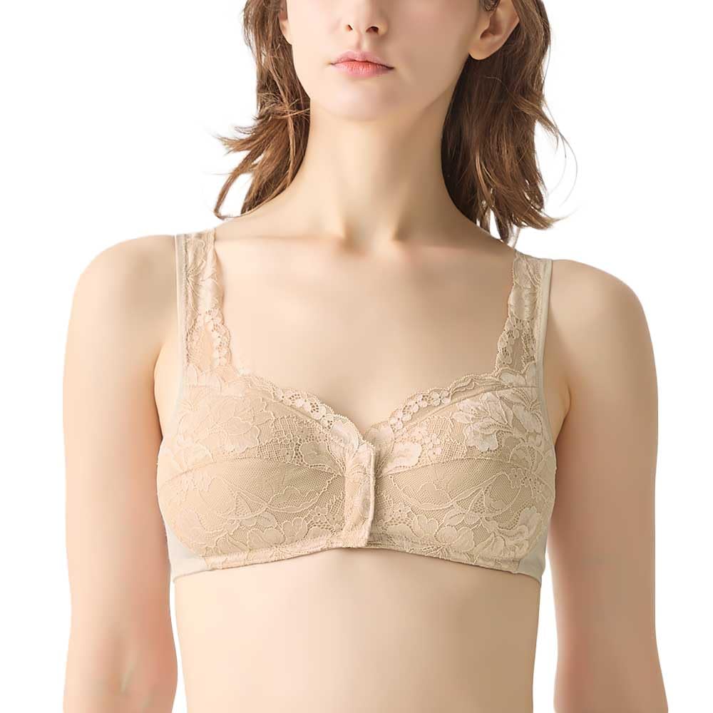 

нежный легкий спереди открывающийся легкий на плечах легко надевать и снимать кристалл A85 [Gunze] Бесшовный бюстгальтер, история, бюстгальтер, бретели, отстегивающиеся, женский новый, бежевый,