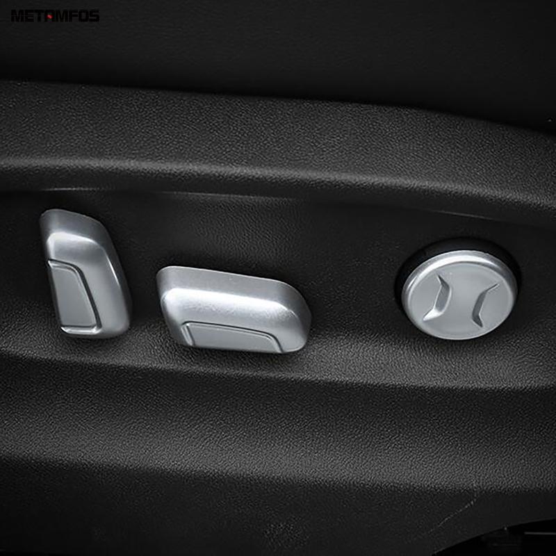 For Volkswagen VW T-Roc TROC 2018-  2024 2025 Carbon Fiber Seat Adjustment Switch Button Cover Trim Interior Accessories