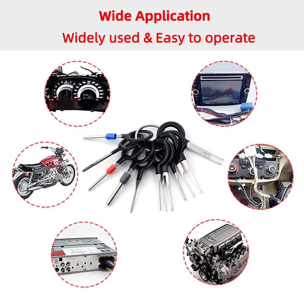 41/11pcs Terminal Disassembly Kit Disassembly Tool Electrical Connector Pin Disassembly Kit Pin Puller Terminal Release Tool