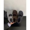 Mary Jane Mao Mao shoes shoes 2025 autumn and winter velvet gray single shoes platform Birkenstocks