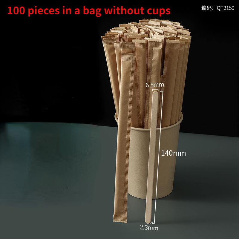 

Wooden Coffee Stirring Stick Disposable Long Handle Milk Tea Stirring Stick Individually Packaged Food Grade Beverage Stirrer