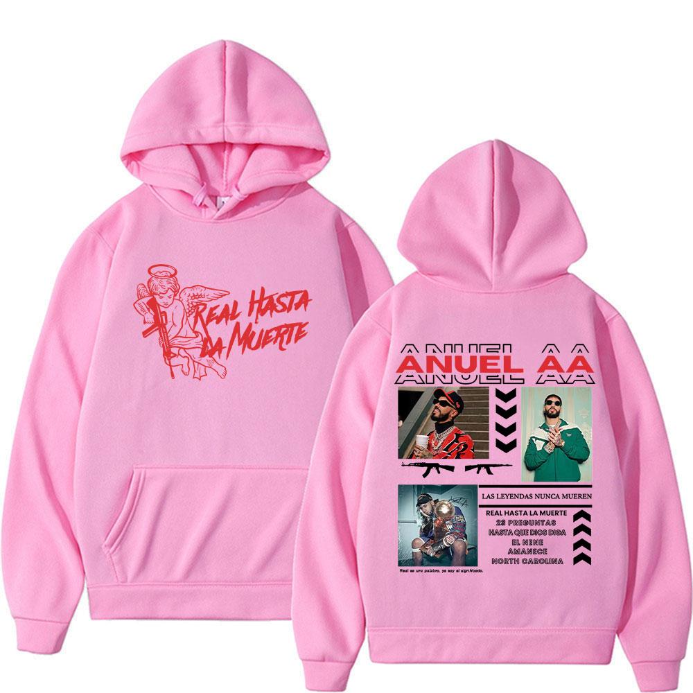 Rapper Anuel AA Real Hasta La Muerte Neuer Stil Sweatshirt Herrenbekleidung Mode Straße Hip Hop Vintage Hoodie Übergroße Hoodies