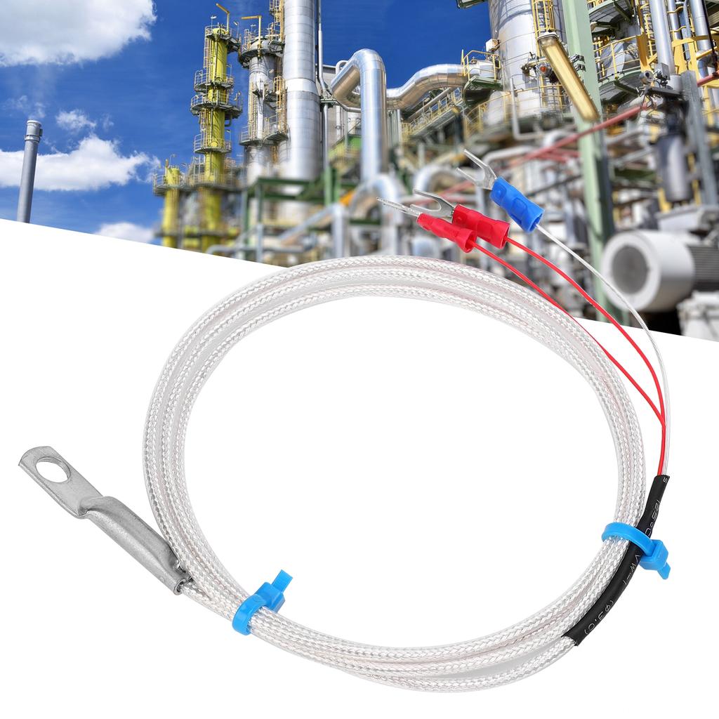 Temperature Sensor Probe PT100 Thermistor Temperature Measuring Probe Round Hole Patch Type5m