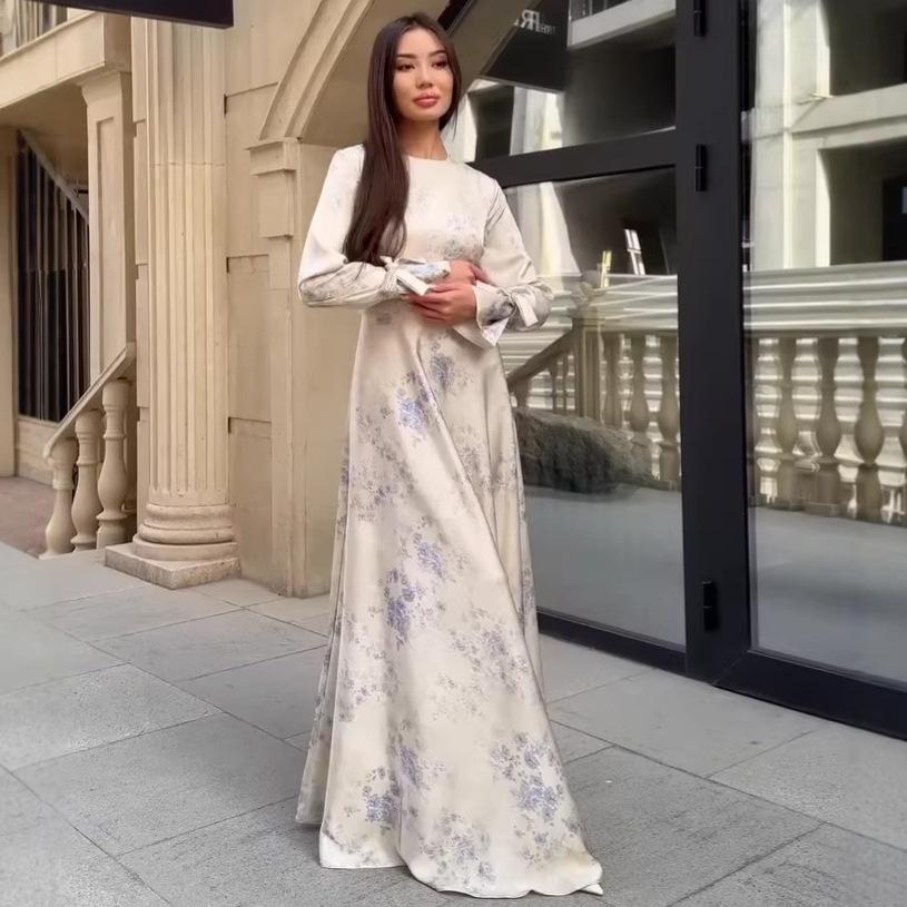 2026 French Elegant Long-Sleeved Waist-Cinching Socialite Dress L
