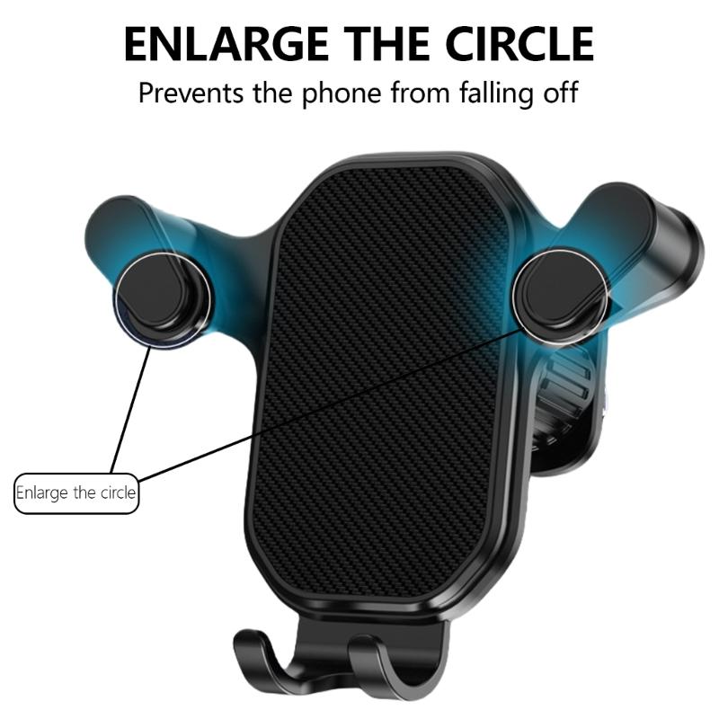 Car Mount Phone Holder Auto Clamping Hook Type Air Vent Mounted Cellphone Holder Automotive 360 Degree Rotating Stand