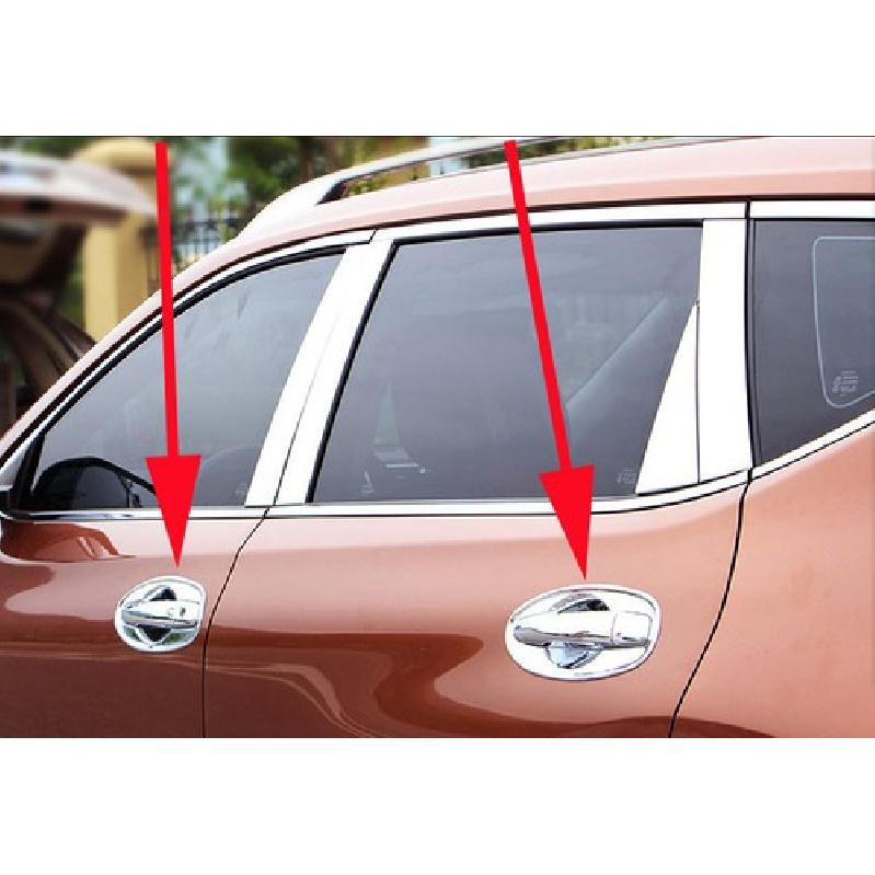 Chrome Door Handle Bowl Cup Cover Trim for Nissan X-Trail Rogue 2014- ABS