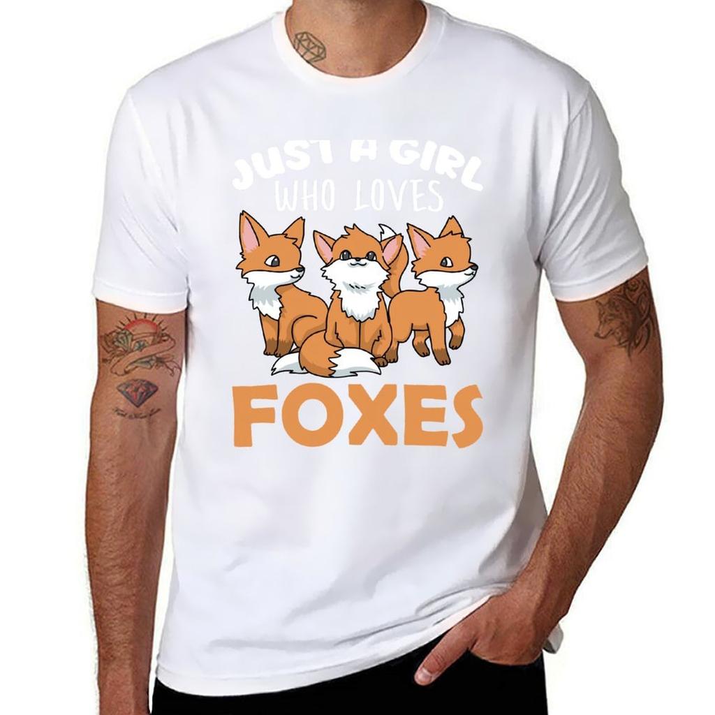 Fox Gifts Unisex Fox Gifts Girls Fox Lover Love Foxes Tshirt Large Size Basic Casual Tshirt