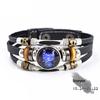 Luminous Leather Bracelet Multi Layer Zodiac Constellation Beads Fashion Jewelry for Girls Party Gift