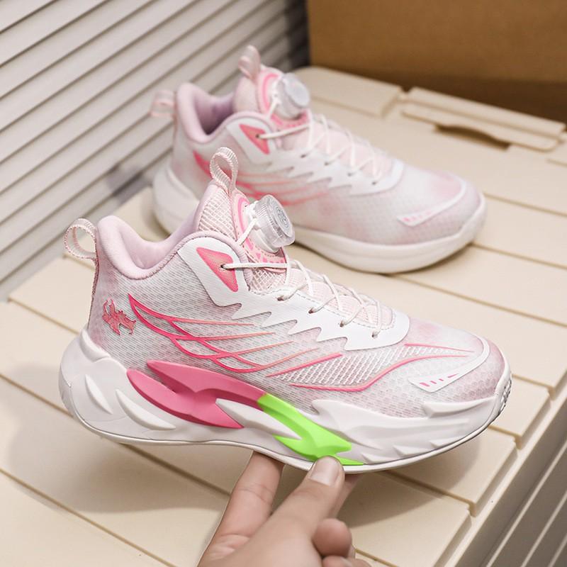 Kids Basketball Shoes Boys Girls Lightweight Breathable Training Sneakers With Anti-Slip Sole Shock Absorption