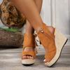 Fashion Women Wedges Peep Toe Sandals New Platform Ankle Strap High Heels Shoes Female Beach Wedding Sandals Women Sandalias De Mujer