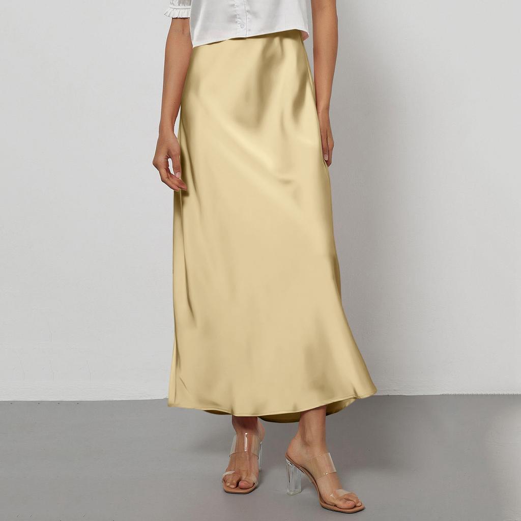 Fustă satin elegantă texturată pentru femei, rochie midi mulată, cu drapaje