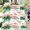 1 Stück Lebendiger Flamingo und Tropisches Blattmuster Überwurfdecke Weiches Polyester, Ganzjahreskomfort, Ideal für Wohnzimmer-, Schlafzimmer-, Bürodekoration, Ganzjahres
