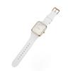 Women Quartz Wrist Watch 3 Sub Dials Water Proof Chronograph Analog Watch Silicone Strap Date Calendar White Rose Gold