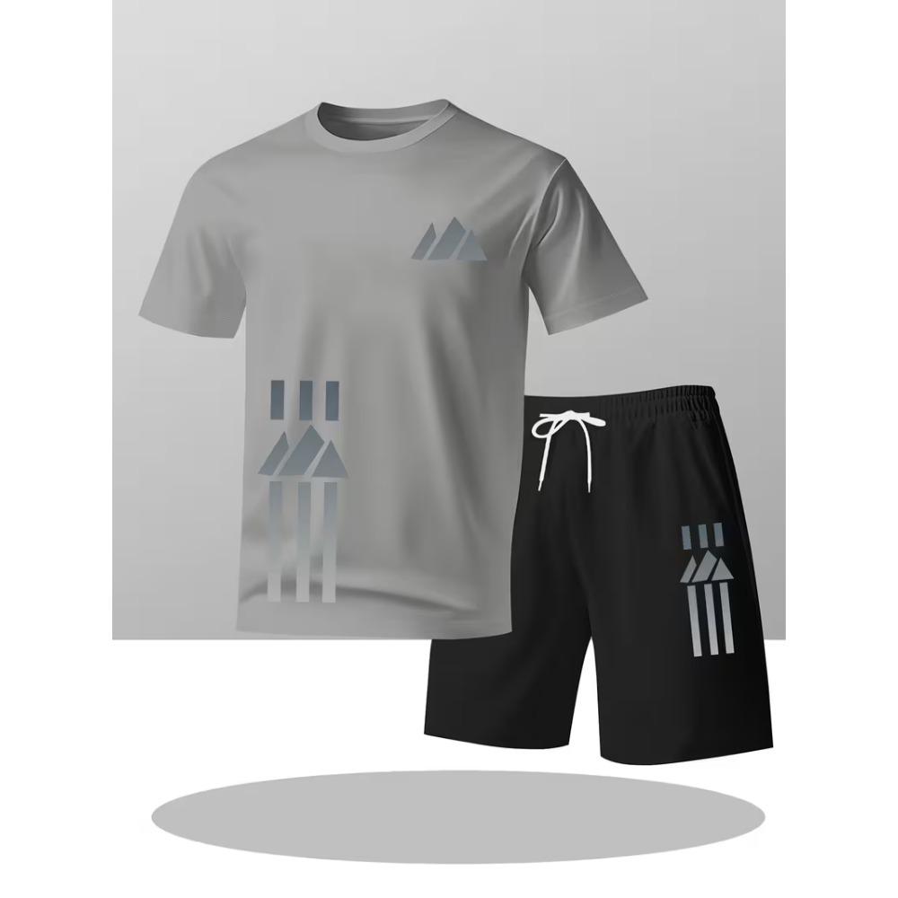 Neue Street Trendy Herren Sommer Atmungsaktiv Sportbekleidung Kurzarm Shorts Leicht Schnelltrocknend Bequem Modisch Sport