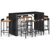VidaXL Garden Bar Set 9 Pcs Black Poly Rattan/solid Acacia Wood, Bar Table Set, Pub Set, Set 3187688