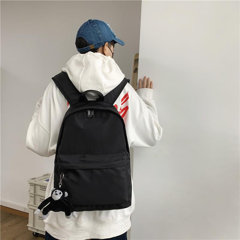 Schoolbag Korean ins wind large capacity Korean version simple versatile unprinted schoolbag college student Japanese Harajuku backpack backpack