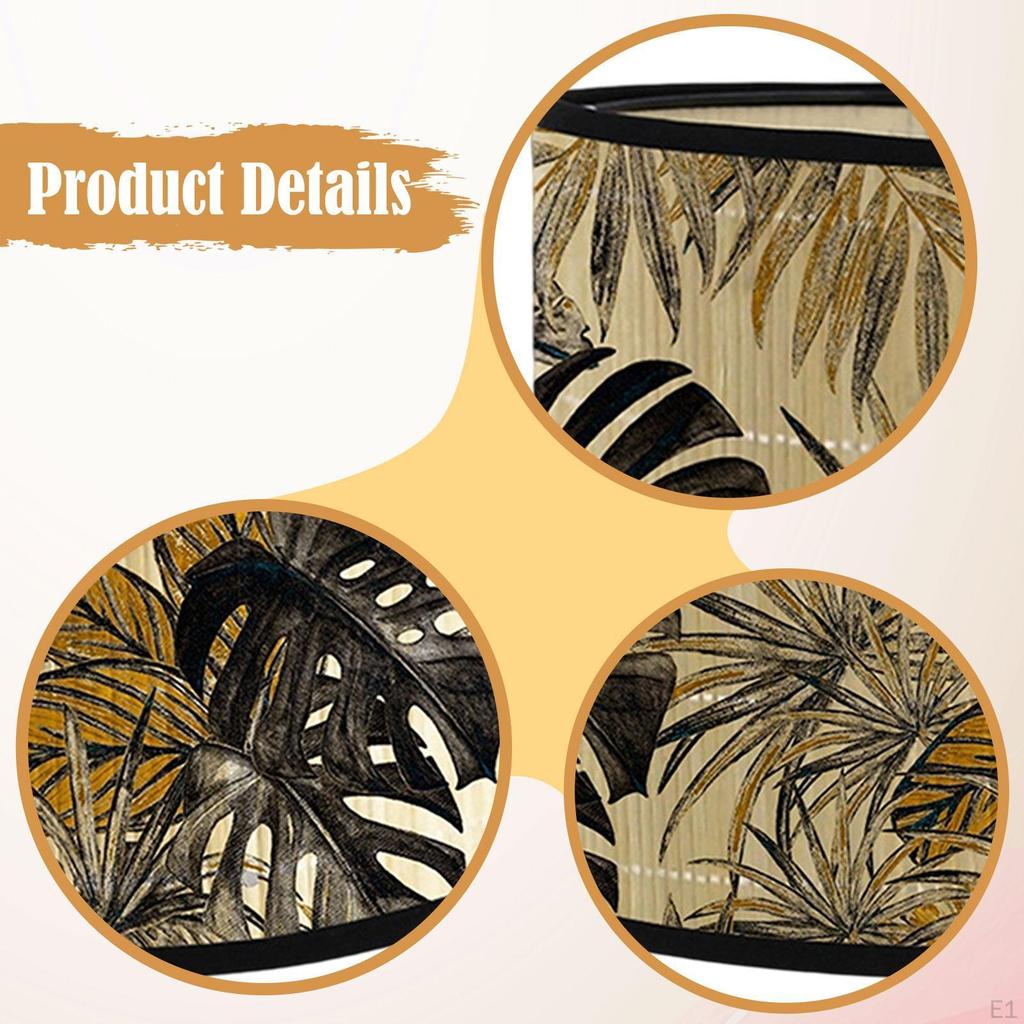 Bamboo Drum Shade for Pendant Lighting, Round Cover Home And Cafe