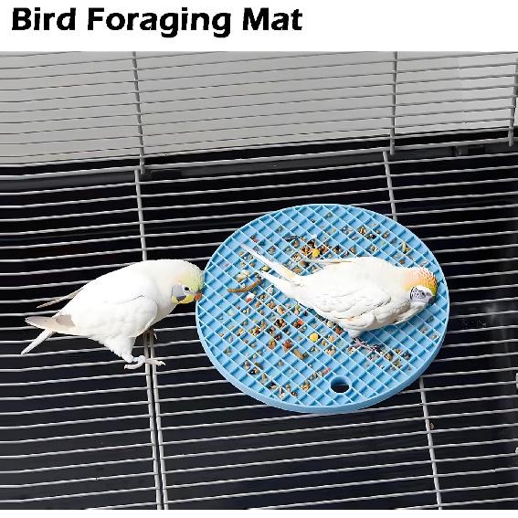 2Pcs Bird Foraging Toys Puzzle, Bird Slow Feeder Mats, Interactive Parrot Foraging Toys To Increase Feeding Time, Bird Enrichment Toys for Parakeet,