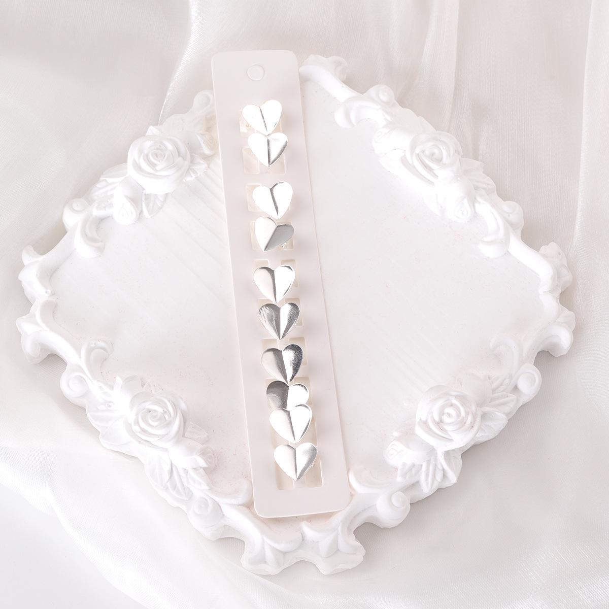 

10 шт. Металлические заколки для волос в форме сердца с многоцветным текстурным дизайном, изысканные мини, плетеные, для украшения, повседневный, сладкий стиль