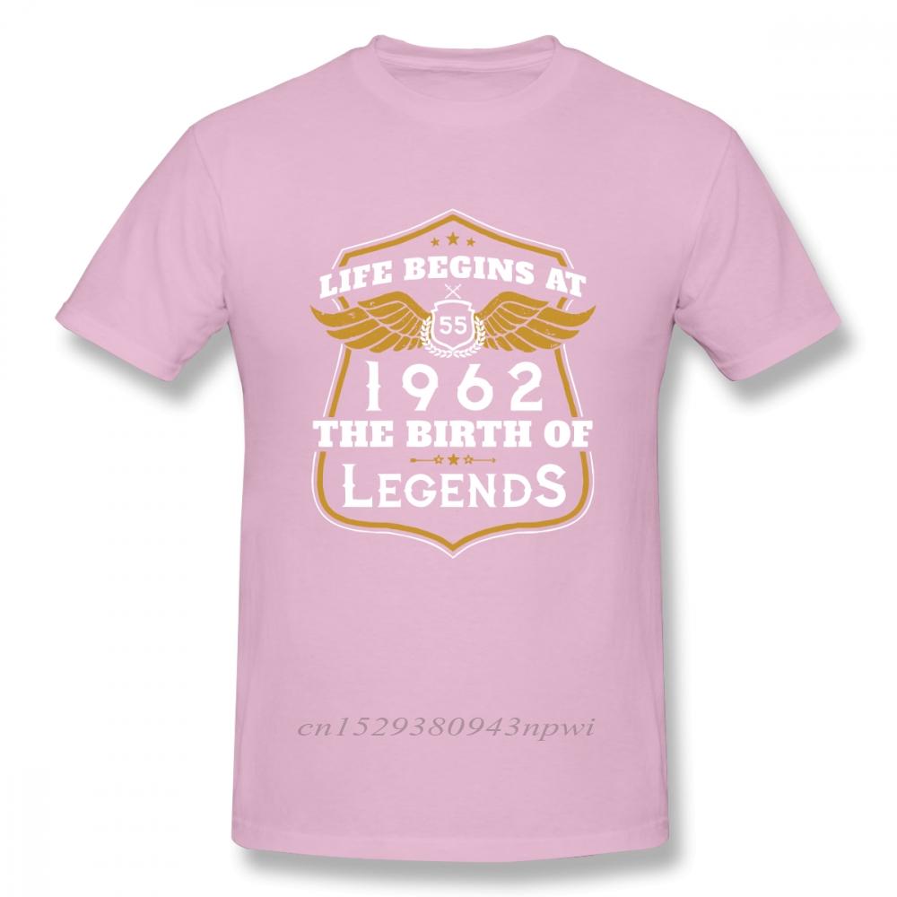 birthday gift t shirt Life Begins At 55 1962 The Birth Of Legends T Shirt Men Leisure TShirt Guys Punk Designer Streetwear