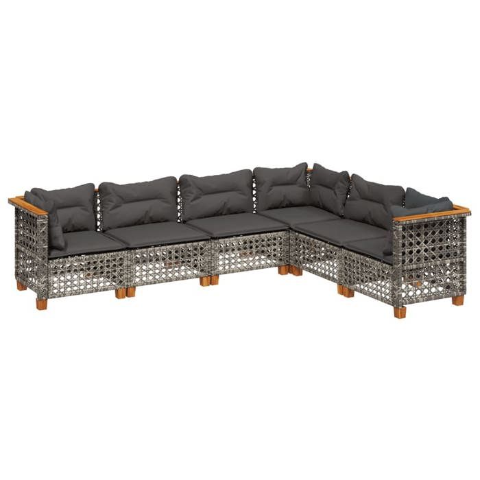 VidaXL Salon de jardin 6 pcs avec coussins gris résine tressée 3261861
