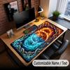 Fire Flames Theme Custom Mouse Pad Personalized With Name Text Customized Desk Mat For Office Home Decor