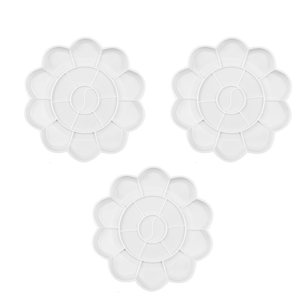 1-5PCS Flower Painting Palette Wells Plastic Reusable Artists Acrylic Watercolor Oil Portable Easy Clean Mixing Tray