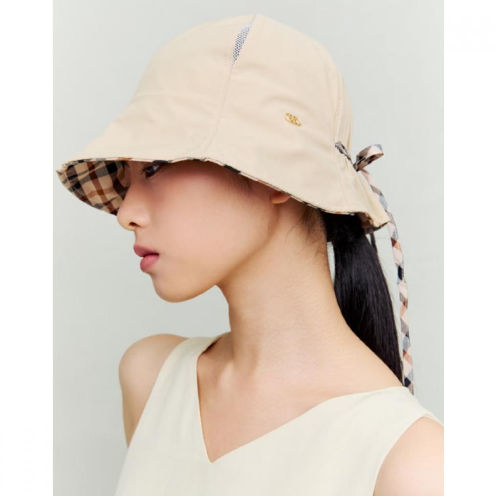 Daks Beige Bucket Hat [back Banding] Slit Point Checkstrap Dche6e227iv Single option