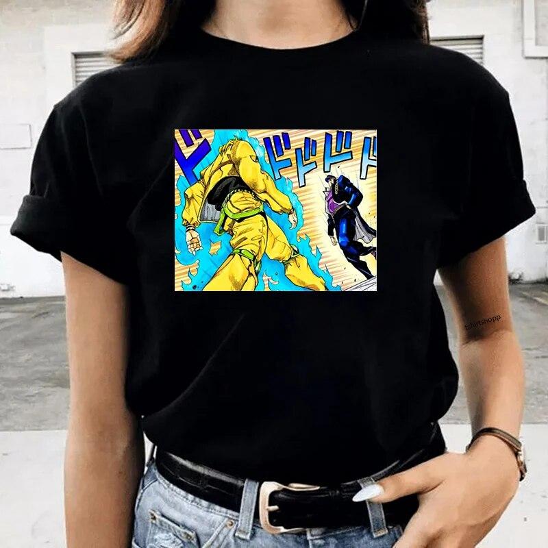 2021 New Jojo Bizarre Adventure T Shirt Women Japan Anime Summer Top T-shirt Golden Experience Ladybug T-Shirt Casual Hip Hop Unisex