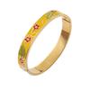 European and American Bestseller: 18K Gold Plated Titanium Steel Enamel Bracelet - Women’s Colorful Drip Oil Light Luxury Jewelry.