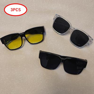 2/3 Pairs Per Set Sunglasses To Wear Over Glasses Vintage Men Women Large Frame Polarized Sun Glasses Night Driving Goggles