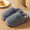 Mao Mao cotton slippers for home use in winter for couples, comfortable thick soles, non-slip and velvet to keep warm 2025 new cotton shoes