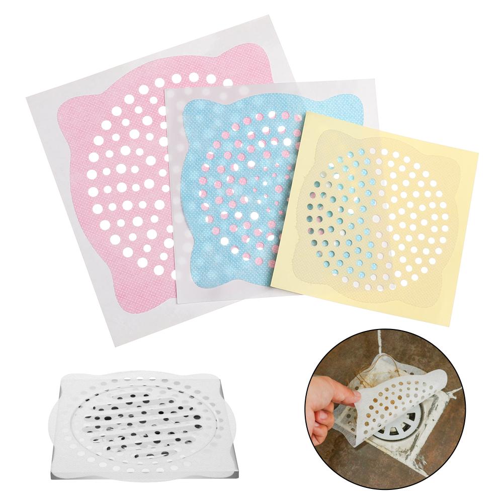 10 pcs Bathtub Disposable Sink Shower Bath Hair Catcher Mesh Stickers Filter Floor Drain Cover