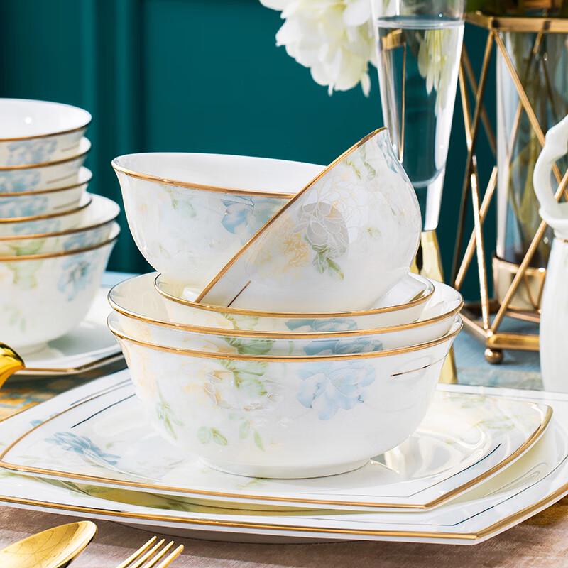 YiChen Ceramiczne Miski Stołowe w Stylu Europejskim Jingdezhen - Marzycielskie Kwiatowe