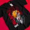 Bleach Anime Tshirt Ichigo Bankai T-Shirt Aizen Yhwach Tee Zaraki Kenpachi Shirt AA85