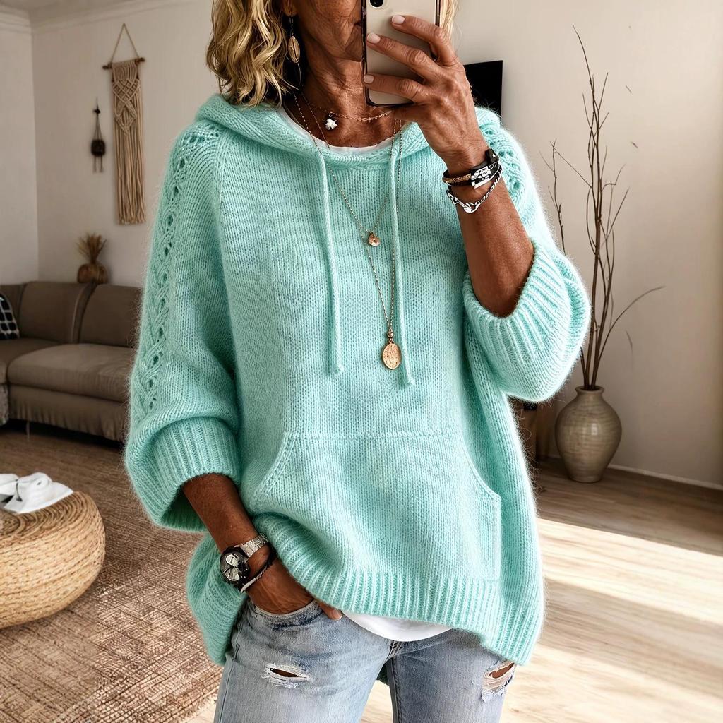 Trendy Women's Autumn Winter Knit Hollow-Out Sweater: Casual Loose Fit